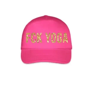 FCK YOGA GOLD GLITTER TRUCKER HAT